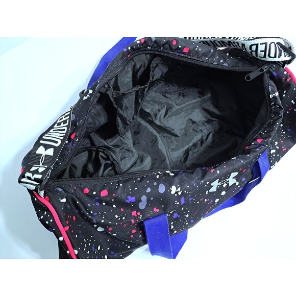 Under Armour Paint Splatter Duffel Gym Travel Weekend Black Womens Yoga Bag - Picture 6 of 6